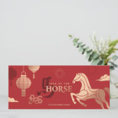 2026 Gold Horse Chinese New Year Business Greeting シーズンカード (スタンド正面)