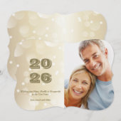 2026 Gold Photo Holiday Card シーズンカード (正面/裏面)