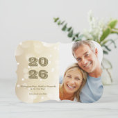 2026 Gold Photo Holiday Card シーズンカード (スタンド正面)