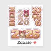 2026 Golden Disco Ball New Year Sticker Set シール (シート)
