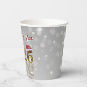 2026 Golden New Year with Snowflake and Santa Hat 紙コップ (裏面)