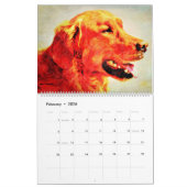 2026 Golden Retriever Dogs Golden Owner gift カレンダー (2月 2026)