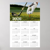 2026 Golf Calendar with Tee-Off Photography ポスター (正面)