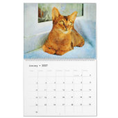 2026 Gorgeous Abyssinian Cat Lovers Gift カレンダー (1月 2027)