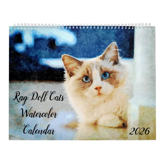 2026 Gorgeous Rag Doll Cat Mam Lover Owner Gift カレンダー (カバー)