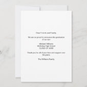 2026 Graduate Photo Bold White Script Graduation 案内状 (裏面)
