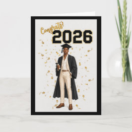 2026 Graduation Card for Him - African American  カード