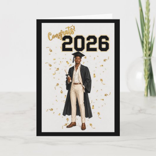 2026 Graduation Card for Him - African American  カード (正面)