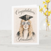 2026 Graduation Card Girl  カード (黄色い花)