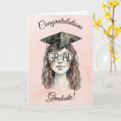 2026 Graduation Card Girl カード (黄色い花)