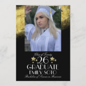 2026 Graduation Collage Party Script Star Photo 招待状 (正面)