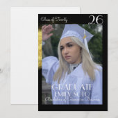 2026 Graduation Collage Script Gold Photo 招待状 (正面/裏面)