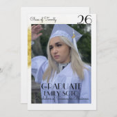 2026 Graduation Collage Script Gold Photo 招待状 (正面/裏面)