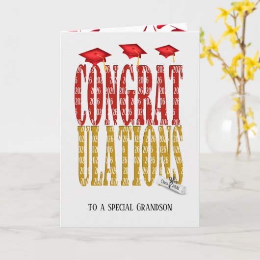 2026 Graduation Congratulations for Grandson カード (黄色い花)