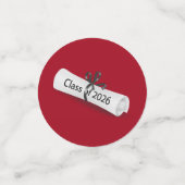 2026 Graduation Diploma on White and Red  コンフェッティ (スモール正面)