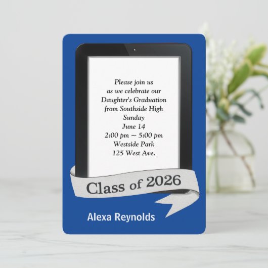 2026 Graduation Electronic Tablet Party   招待状 (スタンド正面)