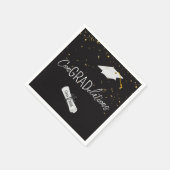 2026 Graduation Gold Confetti and Cap スタンダードカクテルナプキン (角)