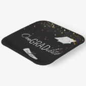 2026 Graduation Gold Confetti and Cap ペーパープレート (傾斜あり)