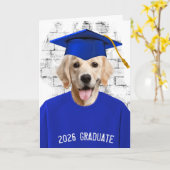 2026 Graduation Golden Retriever  カード (黄色い花)