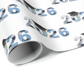 2026 Graduation Hats In Sky Text ラッピングペーパー (ロールコーナー)