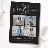 2026 Graduation Photo Modern Script 案内状