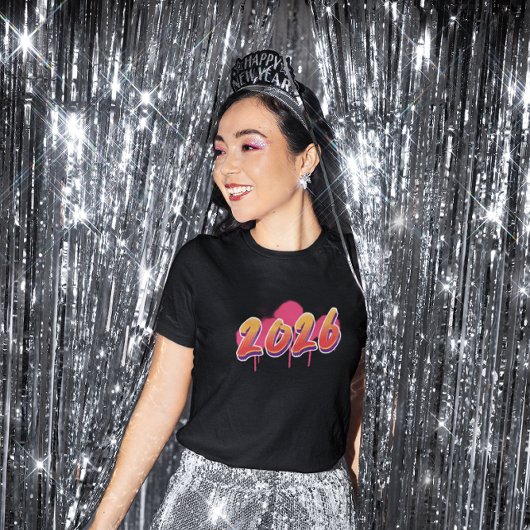 2026 Graffiti Style Color Splash New Year Tシャツ