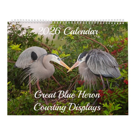 2026 Great Blue Heron Courting Displays Calendar カレンダー (カバー)