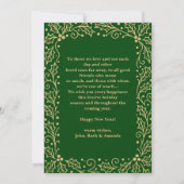 2026 Green & Antique-Gold Family New Year Photo シーズンカード (裏面)