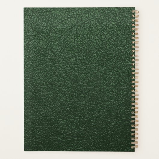 2026 Green gold monogrammed script name elegant プランナー手帳 (裏面)