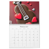 2026 Guitar Cookie for ユニーク Music & Music Fans カレンダー (2月 2027)