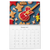 2026 Guitar Cookie for ユニーク Music & Music Fans カレンダー (1月 2027)