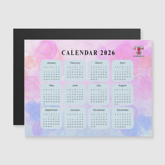 2026 Gynecology Calendar Magnet with Custom Logo (正面/裏面)