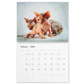 2026 Hairless Sphynx Cat Owners Lovers Gift カレンダー (2月 2026)