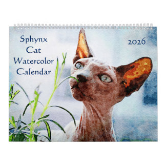 2026 Hairless Sphynx Cat Owners Lovers Gift カレンダー