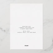 2026 Happy New Year金ゴールドスクリプトの青い写真 箔シーズンカード (裏面)