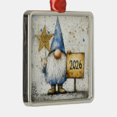 2026, Happy New Year メタルオーナメント (右)