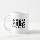 2026 Happy New Year Bold Numbers Celebration Party コーヒーマグカップ (左)