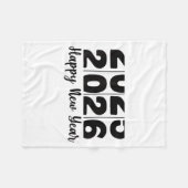 2026 Happy New Year Bold Numbers Celebration Party フリースブランケット (正面(横))