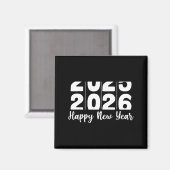 2026 Happy New Year Bold Numbers Celebration Party マグネット (正面/裏面)