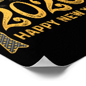 2026 Happy New Year Bow Fireworks Celebration Desi ポスター (角)