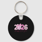 2026 Happy New Year Bow Patch Disco Ball  キーホルダー (正面)