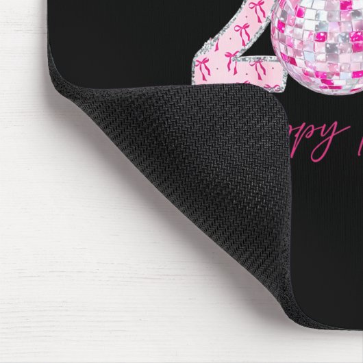 2026 Happy New Year Bow Patch Disco Ball  マウスパッド (コーナー)