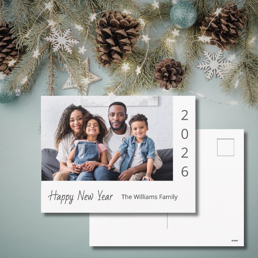2026 Happy New Year Family Photo Modern シーズンポストカード