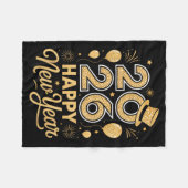2026 Happy New Year Festive Top Hat Balloon Firewo フリースブランケット (正面(横))