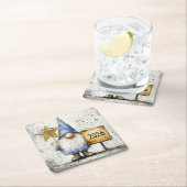 2026, Happy New Year, gnome, スクエアペーパーコースター (インサイチュ)