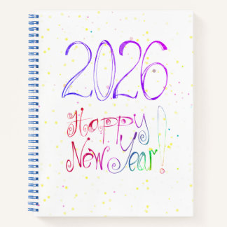 2026 happy new year handlettering Spiral Notebook ノートブック