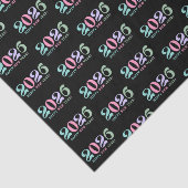 2026 happy new year, retro pastel pattern black 薄葉紙 (詳細)