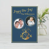 2026 Happy New Year's 2 Photo Clock Card 招待状 (スタンド正面)