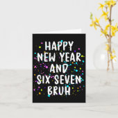 2026 Happy New Year's Eve Party Six Seven Bruh Fun カード (黄色い花)
