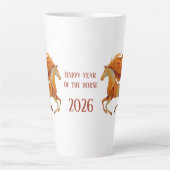 2026 Happy Year of the Horse Design カフェラテマグ (正面)